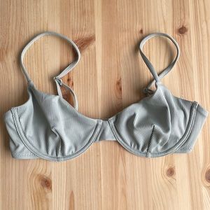 Madewell Second Wave Ribbed Underwire Bikini Top, Medium